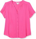 Essentials Women's Short-Sleeve Woven Blouse - Image 5